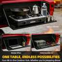 Tailgate Table Fits 2007-2026 Wrangler JK JL JLU, Rattle-Free Foldable Rear Storage Shelf with Tactical Molle Panel, Heavy-Duty Outdoor Camping Table & Overlanding Gear