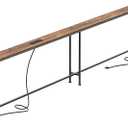 SUPERJARE 118.1 Inch Sofa Table with 2 Power Outlets and USB-C Port, 5.9 Inch Narrow Console Table with Storage, Extra-Long, for Entryway Hallway Couch Behind Sofa, Small Spaces, Rustic Brown, 5.9"D x 118.1"W x 29.7"H