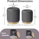 Royal Windsor Round Ottoman with Storage Set of 2, Storage Vanity Stool, 15.4"D x 15.4"W x 17.7"H