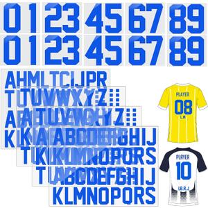 18 Sheets 216 Pieces 8 Inch Iron On Numbers T-Shirt 2 Inch Iron On Letters Patches Kit, 0 to 11 Iron-on Numbers A to Z Heat Transfer Letters for Jersey Football Baseball T-Shirts Team Name (Blue)