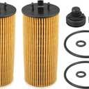 X AUTOHAUX 2 Pcs Engine Oil Filter Replacement 11428570590 11428575210 Oil Fuel Filter for Mini Cooper 1.5L 2014-2019