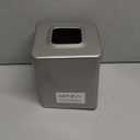 mDesign Steel Square Tissue Box Cover, Modern Facial Tissue Holder for Bathroom Vanity Countertops, Bedroom Dressers, Night Stands, Desks, Office and Tables - Unity Collection - Satin (Pack of 1)