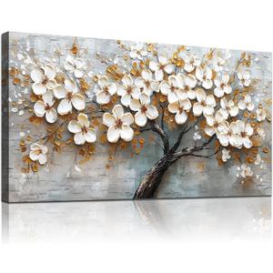 MEICEN88 Tree Of Life Wall Art, Large Canvas Wall Art, Vintage Wall Decor,Modern Farmhouse Decor Tree Canvas Prints Artwork, Floral Pictures For Living Room Bedroom Office Home Decorations 20"X40"