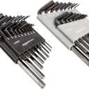 Amazon Basics Allen Wrench/Hex Key Set, SAE & Metric Sizes, Chrome Vanadium Steel, 2 Organized Holders, 36-Piece Set