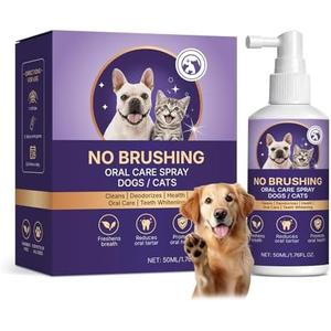 HENGRUNXIN No-Brushing Oral Care Spray for Dogs & Cats,No Brushing Oral Care, Dental Breath Spray for Pets Exp. 04/30/2029