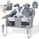 Orzbow Hook On High Chair, Portable Table Highchair Seat for Babies & Toddlers 6-36 Months, Collapsible Clip On Counter High Chair with Carry Bag for Travel, Home and Restaurant, Easy Clean, Gray (Light Grey)