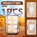 Suzile 5 Gallon Glass Carboy Set, 5 Gallon Glass Water Jug with Drilled & Undrilled Rubber Stoppers, Bubble Airlock, Handle and Brush, Fermenter Carboy Jug for Beer Wine Making Equipment (Clear)