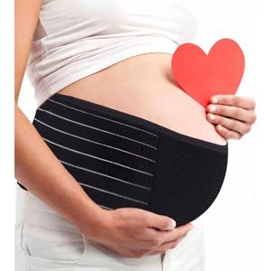 Belly Band for Pregnancy Maternity Belt Pregnancy Support Belt Bump Band Abdominal Brace Belt - Relieve Lower Back, Pelvic and Hip Pain (Black/Plus size)