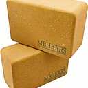 Yoga Block - Fine-Grain Cork Block, Yoga Equipment, Home Gym Accessory, Pilates Tool, Lightweight for Travel, Extra Firm Workout Accessory with Comfortable Edges (4" x 6" x 9", Cork 2-pack)