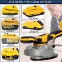 Tile Vibration Tool for Dewalt 20V Battery, Handheld Tile Tools Max 25000r/Min, 150W Tile Suction Cup Tool with 8 Speed, Suction Cup, Digital Display for Floor Tile Wall (For Dewalt)