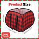 1 Pcs Large Christmas Buffalo Plaid Basket Red Black Plaid Laundry Basket, 20 x 20 x 15, Foldable Pop up Large Mesh Toy Organizer Bin for Holiday Christmas Living Room Area, Playroom