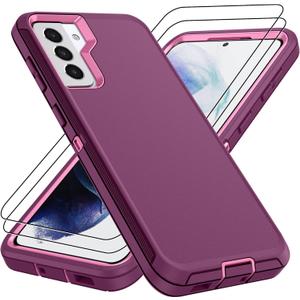 For Samsung Galaxy S21 Plus Case : 14FT Military Grade Drop Protection & Anti-Slip Design Phone Case with 2Pc HD Screen Protector,Shockproof/Dustproof/DropProof Protective Case for S 21 Plus-Purple