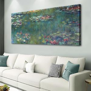 Claude Monet Large Canvas Wall Art Framed Water Lilies Vintage Classic Painting Wall Decor Green Garden Famous Artwork Print for Bedroom Living Room Office Decoration 20" x 40"