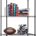 BestOffice | 5-Tier Wire Storage Shelves | 14x24x60 | Black| Heavy-Duty Metal Shelf, Holds Upto 750 lbs | No-Tool Assembly | Ideal for Home & Garage Shelving