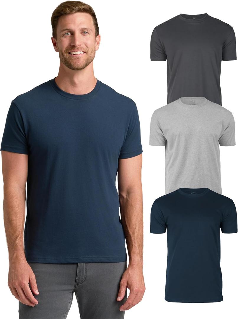 True Classic Mens T-Shirts – Short Sleeve Crew Neck T Shirts for Man, Cotton Blend Plain Novelty Men's T-Shirts, Large