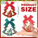 3 x 2 Pcs Crystal Mini Christmas Tree Decor 4.5" Christmas Tree Figurine Tabletop Decor Red Green Crystal Sequin Xmas Table Centerpiece Resin Xmas Gift Ornament for Holiday Party Fireplace Craft