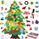 Onekka DIY Felt Christmas Tree Set with 32pcs Ornaments for Kids, Xmas Gifts, Wall Hanging Toddler Christmas Tree with String Light(Without Battery)