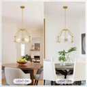 Modern Textured Glass Chandeliers for Dining Room: 20'' Drum Brushed Gold Entryway Light Fixture Hanging - 5 Light Kitchen Chandelier Over Table - Semi Flush Mount Chandelier for Bedroom Hallway Foyer