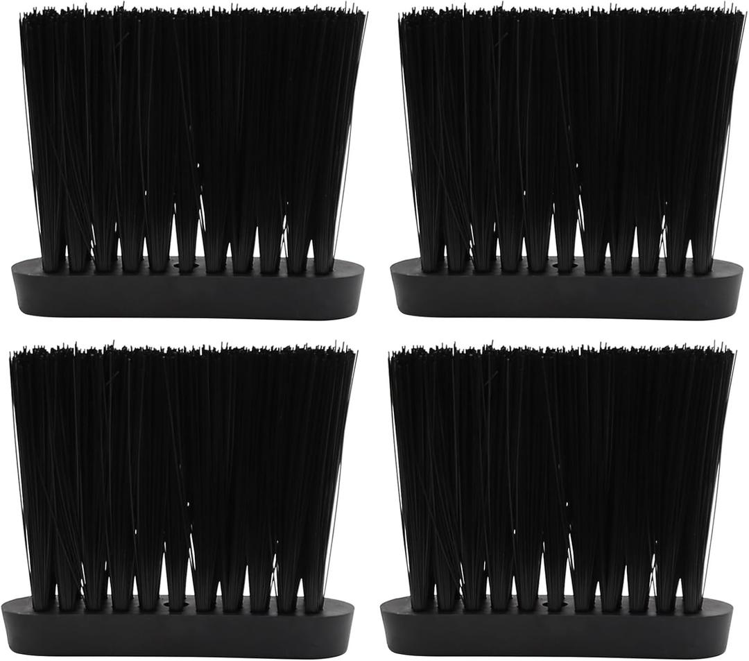 4Pcs Oblong Fireplace Brush with PP Hair Large PP Handle 3/8 Inch Fireplace Cleaning Brush Replacement Head for Fireplace Brush, Furniture Brushes, Car Dusting Brush Large