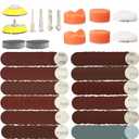 254PCS 2inch Sanding Discs Pad Variety Kit for Drill Grinder Rotary Tools Attachment with 2Pcs 1/8"&1/4" Shank Backer Plate, Sanding Pads Includes 60-3000 Grit