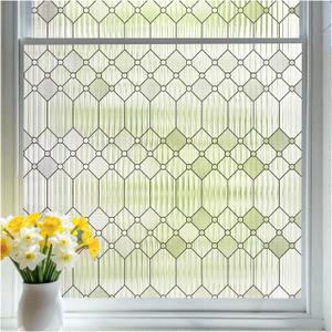Coavas Reeded Glass Window Privacy Film, 3D Fluted Frosted, 23.6" x 78.7" | Static Cling No Glue Removable, Renter Friendly Day & Night Privacy, UV Blocking Anti-Glare for Bathroom Glass Door