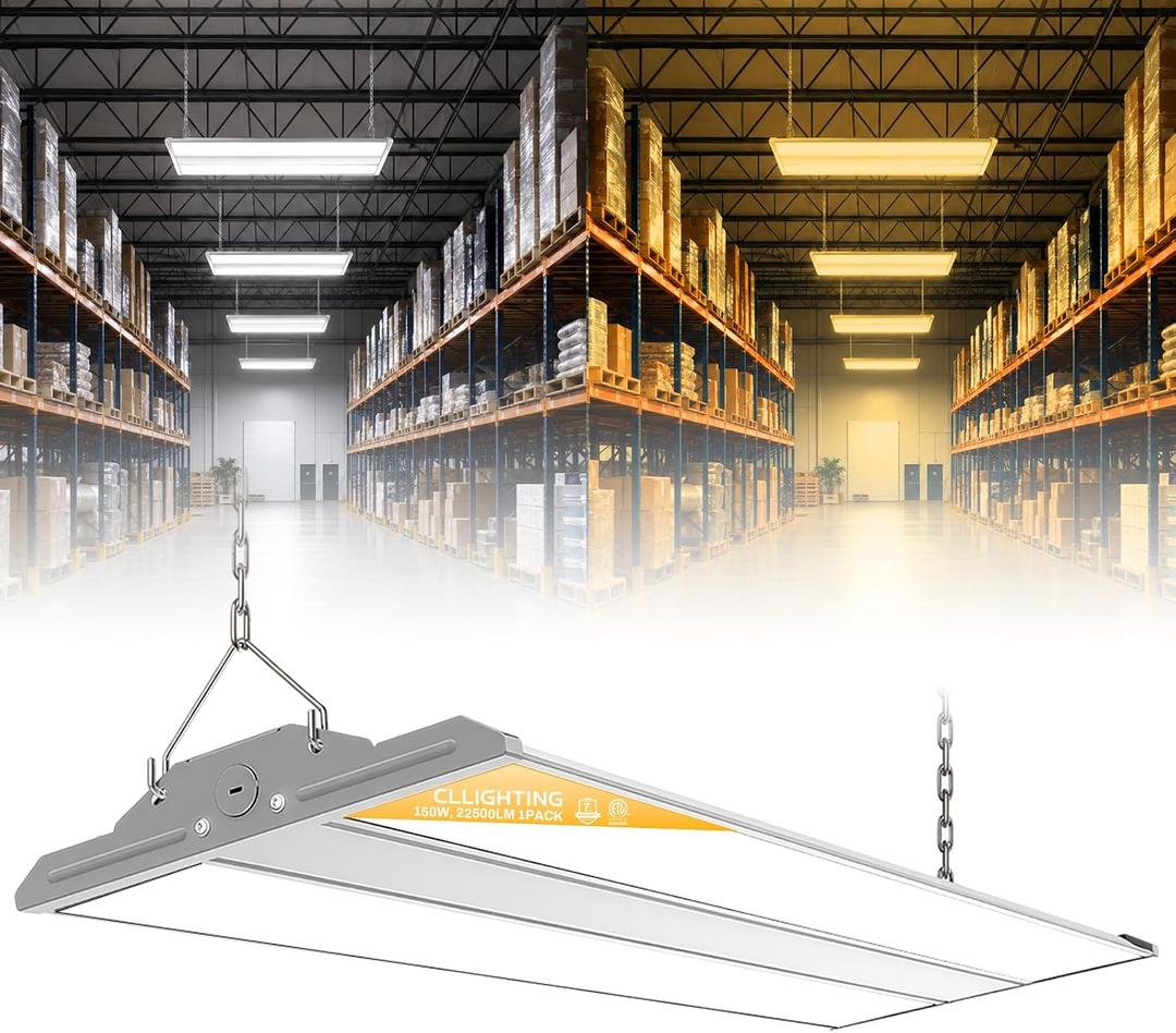 High Bay LED Shop Lights 1 Pack, Switchable 150W/120W/100W & 4000K/5000K