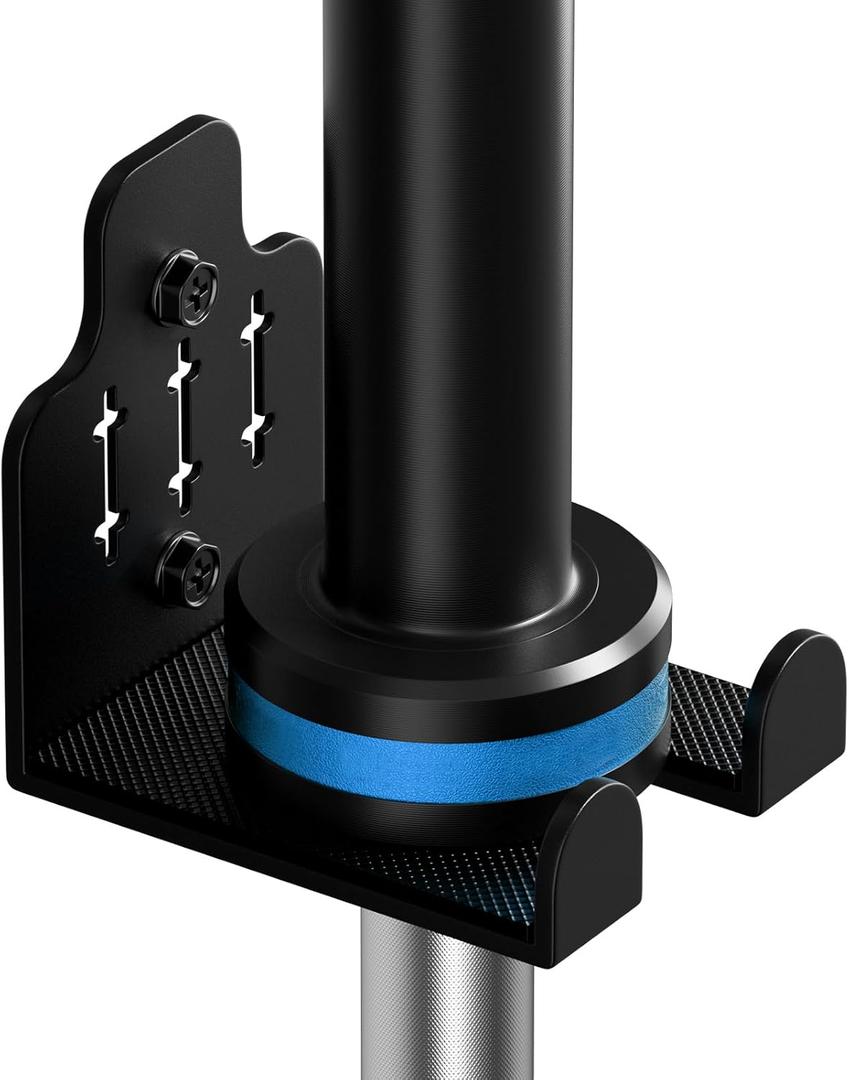 Barbell Wall Holder,Olympic Hanger,Garage Gym Bar Wall Rack,Vertical Barbell Mount Rack,Space Saving Commercial or Home Gym Accessory,Holds Under 33mm Bar Size (Bar Pattern Black 1 hook)