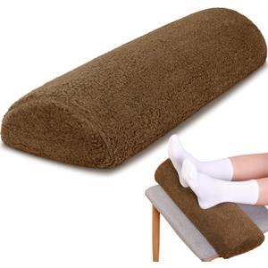 Sintuff Recliner Leg Rest Cushion Sofa Footrest Pillow with Cover Half Moon Bolster Pillow Under Knee Pillow for Sleeping On Back Alleviating Pain, 19.7 x 8 x 3.5 Inch (Brown)