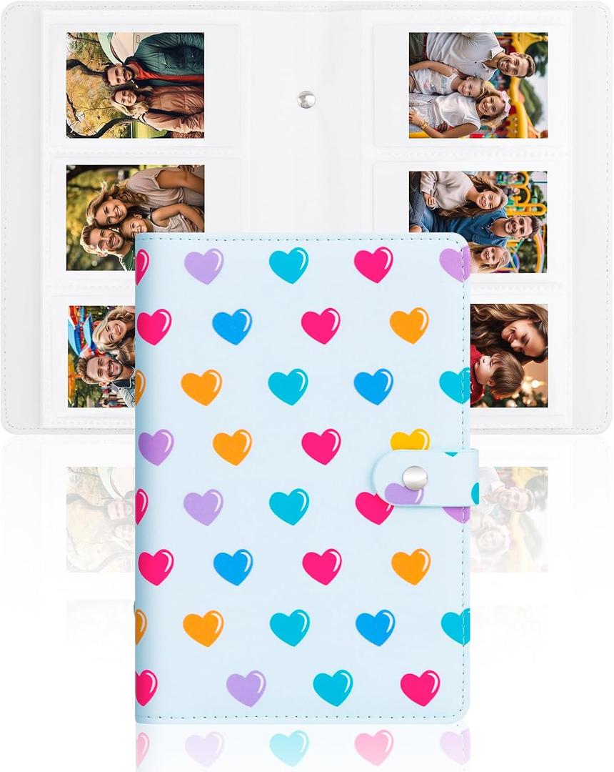 Veicevol 156 Pockets Photo Album for Fujifilm Instax Mini Camera, Polaroid Camera, Leather Cover, Photo Albums for Instax Mini 12 11 9 40 90 8 7 Evo LiPlay Instant Camera, 2x3 Photo Album(Blue)