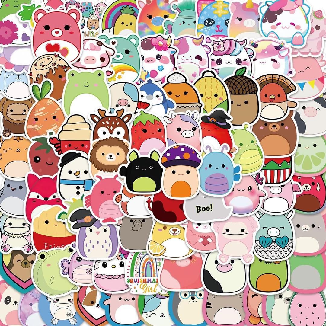 FaDaifu Cute Stickers 100 Pack Cartoon Animal Aesthetic Sticker Decals for Kids Grils Boys Teens Stickers for Water Bottle Notebooks Party Favor Bags and Centerpieces