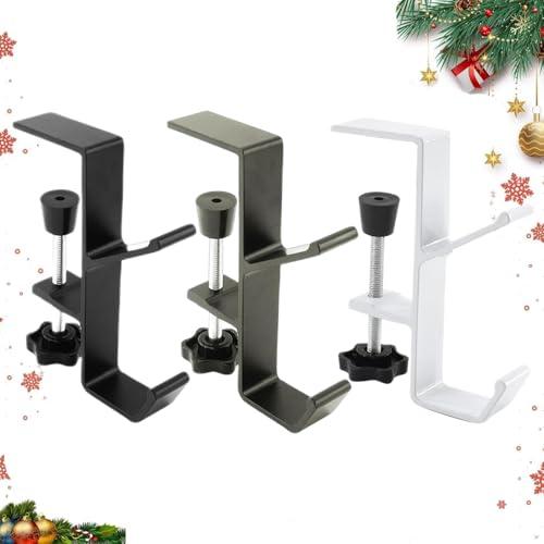 Guojanfon 3 Pack Christmas Stockings Holder Hanger,Metal Hooks for Hanging Christmas Stockings,Stocking Holders for Mantle for Christmas Decorations