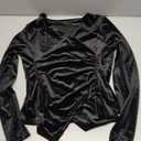 Sosandar Black Velvet Wrap Top
 Size L