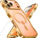 for iPhone 16 Pro Max Case: [Cute Wave Frame][Fit for MagSafe] Military Drop Shockproof Protection, Camera Protective Glossy Slim Magnetic Wavy Phone Cover for Women Girls 6.9'', Clear/Dessert
