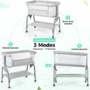 Cowiewie Bassinet Bedside Sleeper, Lightweight Portable Crib, Silver Gray