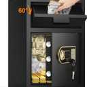 2.8 Cubic Drop Safe for Business, Anti-Theft Drop Slot Safes for Money with Digital Combination Lock & Spare Keys, Cash Depository Safe with Drop Box for Home Retail Store Business