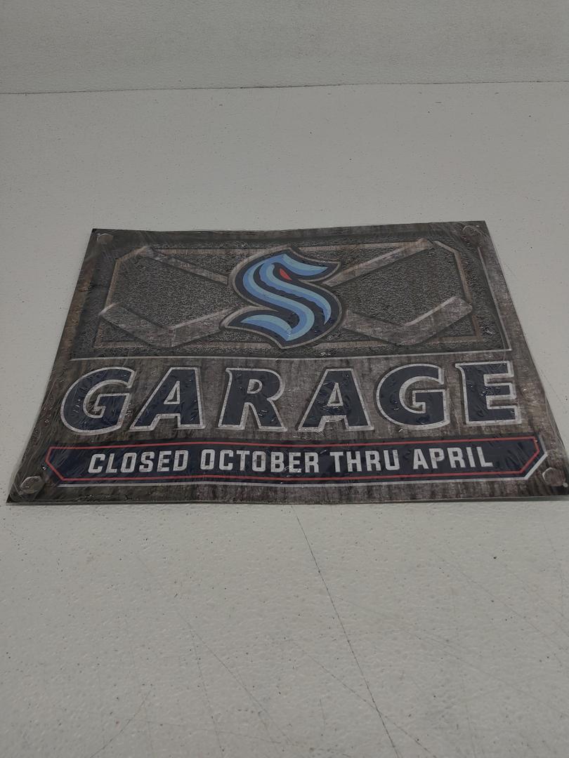 Seattle Kraken Metal Garage Sign 16x12