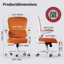 TRALT Office Chair - Ergonomic Desk Chair with Adjustable Lumbar Support, Mesh Computer Chair, Executive Chairs for Home Office Comfortable Lumbar Support (Orange)