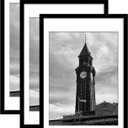 Wiscet 20x30 Picture Frame Set of 3, Display Pictures 18x24 with Mat or 20 x 30 Poster Frame without Mat, Wall Gallery Photo Frames, Black