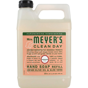 Mrs. MEYER'S Clean Day Organic Geranium Scent Liquid Hand Soap Refill, Vegan, 33 Ounces (Pack Of 1)