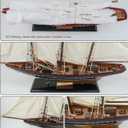 SAILINGSTORY Wooden Sailboat Model Ship Atlantic 30" Navy and Walnut
