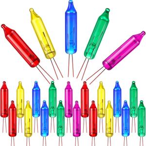Mudder 500 Pcs Mini Christmas 2.5 Volt Replacement Light Bulbs for Christmas Trees Decorative Light Supplies Indoor Outdoor Xmas Decor, 0.17 Ampere, 0.42 Watt(Red Yellow Blue Green Purple)