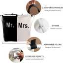Nicesail Laundry Hamper 2 Section for Husband&Wife Parents or Couple, Clothes Basket Laundry Wedding Gift, Washing Storage Basket with Handle, Waterproof Bag Foldable Aluminum Frame Bathroom Bedroom
