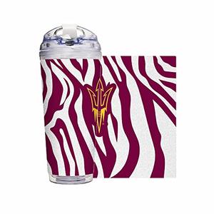 Rico Industries NCAA Arizona State Sun Devils - ASU Glitter 24oz Acrylic Glitter Tumbler with Hinged Lid