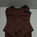 CHYRII Womens Sexy Square V Neck Bodysuit Tops Fall Fashion Long Sleeve Going Out Tops S