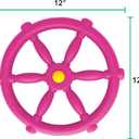 Jungle Gym Kingdom Swing Set Accessories - Pirate Ship Steering Wheel for Kids Outdoor Playhouse, Treehouse & Backyard Playset - Playground Equipment (Pink)