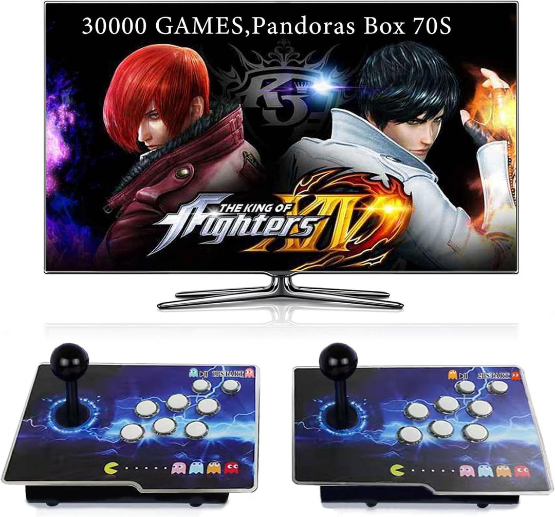 RegiisJoy 30000 in 1 Pandoras Box 70S Arcade Console - Retro Game Machine for PC & Projector & TV, 2-4 Players, 3D Games, Search/Hide/Save/Load/Pause, 1280X720, Separate Console