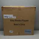 FurrFinesse Foldable Wooden Playpen, Large Baby Gate Playpen with Door for Toddler and Babies, Safe Play Area Kids Activity Center (26" Tall, 8-Panel)