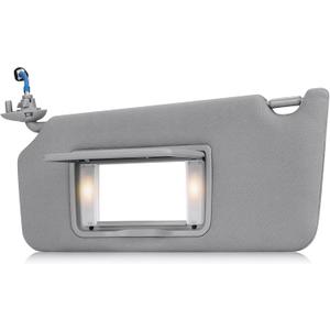 Youxmoto Left Driver Side Sun Visor Replacement for Honda Accord 2008 2009 2010 2011 2012 2013 2014 2015 2016 2017 Grey Car Visor, Replaces# 83280TA0A91ZB, with Vanity Mirror and Light
