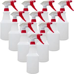 Tergy 10 Packs 32oz Empty Spray Bottles Plastic Heavy Duty Refillable Spray Bottles with Adjustable Nozzle and Measurements for All Purpose Cleaning Solutions