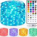 Fairy Lights USB Plug in 33ft 100LEDs with Remote, Warm White 20 Color Changing Light Twinkle Firefly String Lights for Bedroom Party Wedding Christmas Tapestry, Multicolor Colors